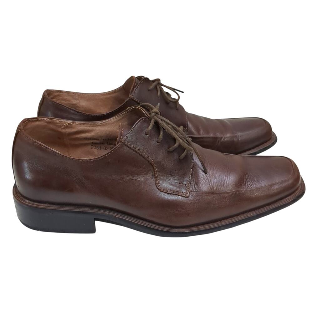 Fratelli Select Oxford Shoes Mens 10.5M Brown Genuine Leather Square Toe Lace Up
